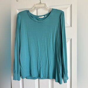 Great condition Candace Cameron Bure Women's Long Sleeve Crewneck Top - Teal